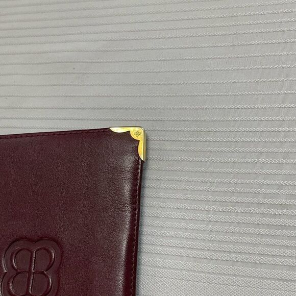 Balenciaga Paris Maroon Deep Red VTG Leather Wallet - Picture 4 of 9